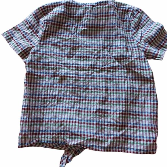 Madewell Tie Front Rainbow Ginham Check - Picture 6 of 7